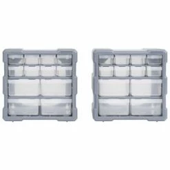 VidaXL Organisateurs multi-tiroirs avec 12 tiroirs 2 pcs 26,5x16x26 cm -Accessoires de quincaillerie Soldes image 4 147582