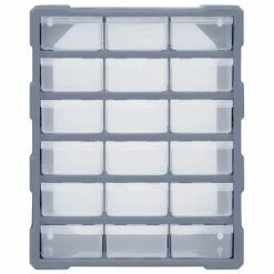 VidaXL Organisateur multi-tiroirs avec 18 tiroirs centraux 38x16x47 cm -Accessoires de quincaillerie Soldes image 4 149598