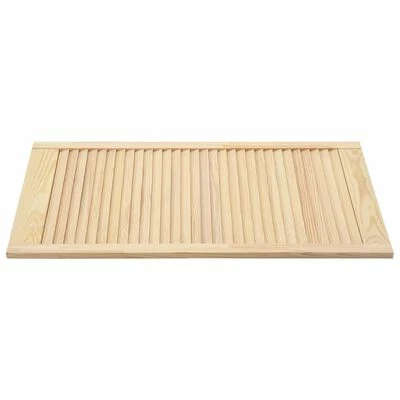 VidaXL Portes à persiennes 2 pcs Bois de pin massif 99,3x39,4 cm 6 VidaXL Portes à persiennes 2 pcs Bois de pin massif 99,3x39,4 cm – Image 4
