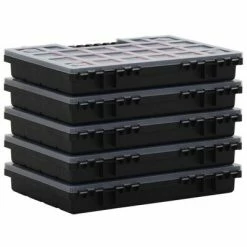 VidaXL Boîtes d'assortiment 5 pcs 34,5x25x5 cm Polypropylène 11 VidaXL Boîtes d'assortiment 5 pcs 34,5x25x5 cm Polypropylène -Accessoires de quincaillerie Soldes image 4 152094