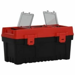 VidaXL Ensemble de boîte à outils 2 pcs Noir et rouge Polypropylène -Accessoires de quincaillerie Soldes image 4 152103