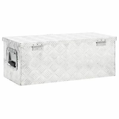 VidaXL Boîte de rangement Argenté 70x31x27 cm Aluminium 6 VidaXL Boîte de rangement Argenté 70x31x27 cm Aluminium – Image 4