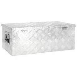 VidaXL Boîte de rangement Argenté 80x39x30 cm Aluminium -Accessoires de quincaillerie Soldes image 4 152252