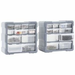 VidaXL Organisateurs multi-tiroirs avec 12 tiroirs 2 pcs 26,5x16x26 cm -Accessoires de quincaillerie Soldes image 5 147582
