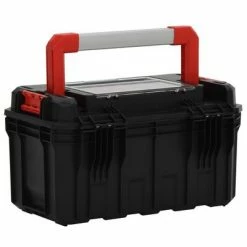 VidaXL Boîte à outils Noir et rouge 45x28x26,5 cm -Accessoires de quincaillerie Soldes image 5 152099