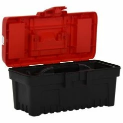 VidaXL Ensemble de boîtes à outils 2 pcs Noir et rouge Polypropylène -Accessoires de quincaillerie Soldes image 5 152102