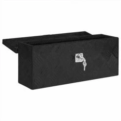VidaXL Boîte de rangement Noir 50x20,5x15 cm Aluminium -Accessoires de quincaillerie Soldes image 5 152247
