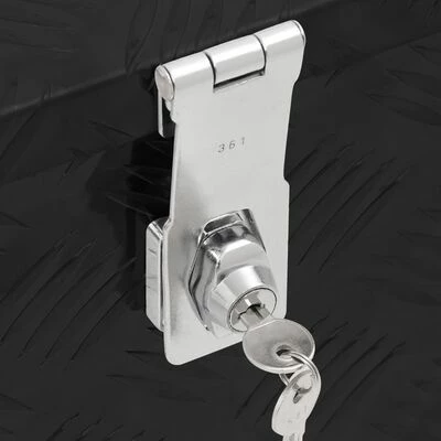 VidaXL Boîte de rangement Noir 60x23,5x23 cm Aluminium 7 VidaXL Boîte de rangement Noir 60x23,5x23 cm Aluminium – Image 5