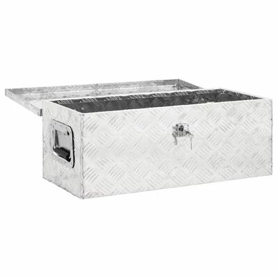 VidaXL Boîte de rangement Argenté 70x31x27 cm Aluminium 7 VidaXL Boîte de rangement Argenté 70x31x27 cm Aluminium – Image 5