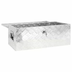 VidaXL Boîte de rangement Argenté 80x39x30 cm Aluminium -Accessoires de quincaillerie Soldes image 5 152252