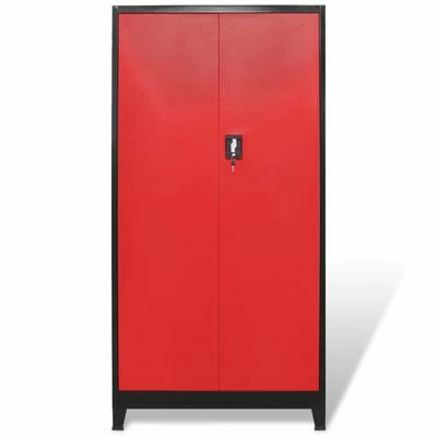 VidaXL Armoire à outils avec 2 portes Acier 90x40x180 cm Noir et rouge 7 VidaXL Armoire à outils avec 2 portes Acier 90x40x180 cm Noir et rouge – Image 5