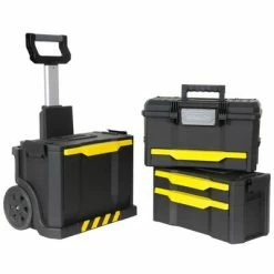 Stanley Boîte à outils sur roulettes Plastique Noir 1-79-206 -Accessoires de quincaillerie Soldes image 5 406823