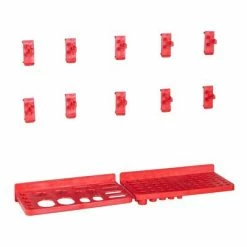VidaXL Kit de bacs de stockage et panneaux muraux 34 pcs Rouge et noir -Accessoires de quincaillerie Soldes image 6 150811