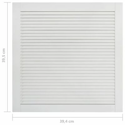 VidaXL Porte à persiennes Bois de pin massif Blanc 39,5x39,4 cm 8 VidaXL Porte à persiennes Bois de pin massif Blanc 39,5x39,4 cm – Image 6