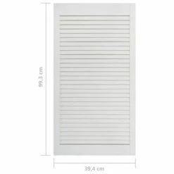 VidaXL Porte à persiennes Bois de pin massif Blanc 99,3x39,4 cm -Accessoires de quincaillerie Soldes image 6 151169