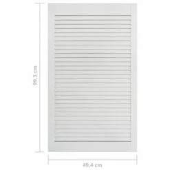 VidaXL Porte à persiennes Bois de pin massif Blanc 99,3x49,4 cm -Accessoires de quincaillerie Soldes image 6 151172