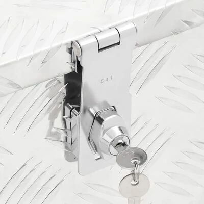 VidaXL Boîte de rangement Argenté 70x31x27 cm Aluminium 8 VidaXL Boîte de rangement Argenté 70x31x27 cm Aluminium – Image 6