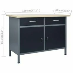 VidaXL Établi avec 3 panneaux muraux et 1 armoire -Accessoires de quincaillerie Soldes image 6 3053433