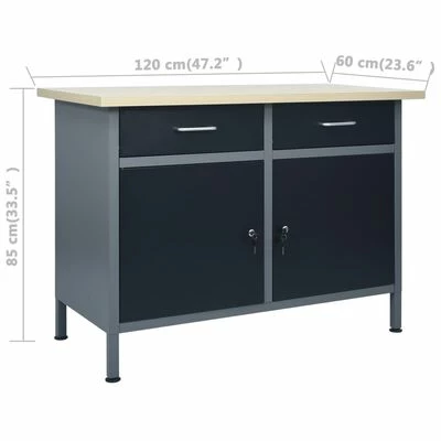 VidaXL Établi avec 3 panneaux muraux et 1 armoire 8 VidaXL Établi avec 3 panneaux muraux et 1 armoire – Image 6