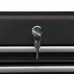 VidaXL Chariot à outils avec 14 tiroirs Acier Noir -Accessoires de quincaillerie Soldes image 6 3056736