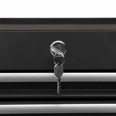 VidaXL Chariot à outils avec 21 tiroirs Acier Noir 8 VidaXL Chariot à outils avec 21 tiroirs Acier Noir – Image 6