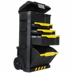 Stanley Boîte à outils sur roulettes Plastique Noir 1-79-206 -Accessoires de quincaillerie Soldes image 6 406823